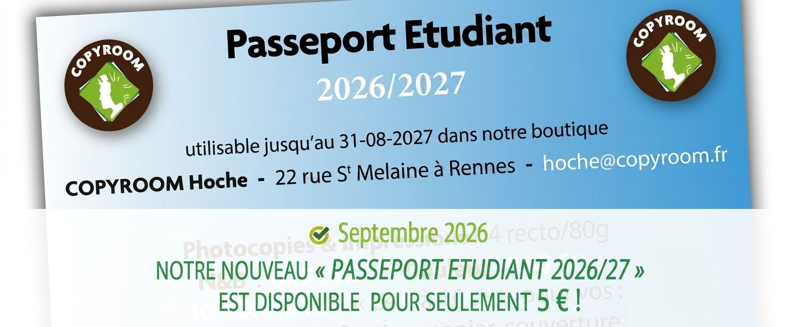 Le Passeport Etudiant 2026-27